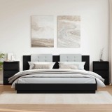 vidaXL Noptiere, 2 buc., negru, 40x35x62,5 cm, lemn compozit 806214