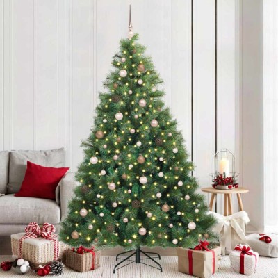 vidaXL Brad de Crăciun artificial cu 300 LED Verde 210 cm PE și PVC 3397794 foto