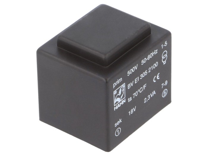 Transformator &icirc;ncapsulat 18V 2,3VA PCB