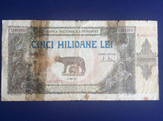 Bancnote Romania - 5000000 lei 1947 - seria A.0950372 (starea care se vede) foto