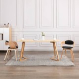 vidaXL Scaune de bucătărie, 2 buc, lemn curbat &amp; piele ecologică