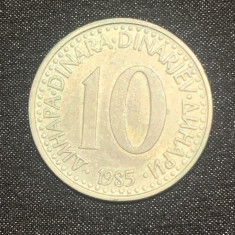 Moneda 10 dinari 1985 Iugoslavia