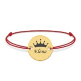 Regali - Bratara personalizata banut argint 925 placat cu aur galben 24K cu nume si corona
