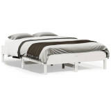 VidaXL Cadru de pat, alb, 140x190 cm, lemn masiv de pin