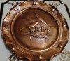 Basorelief Cupru, Aplica Perete, Diametru 50cm, Lucrat Manual, Antichitate Metal, Fonta