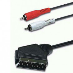 Cablu Scart- 2RCA Tata audio, lungime 5 m foto