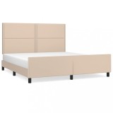 Cumpara ieftin Cadru de pat cu tablie, cappuccino, 180x200 cm, piele ecologica