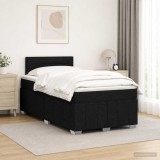 Cumpara ieftin Pat boxspring cu saltea Negru 120 x 190 cm Tesatura
