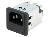 Conector de alimentare AC soclu tată 6A 250V IEC 60320