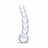 Dildo din sticlă - Glas Curved Beaded