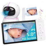 Baby Monitor WiFi 2in1 cu Camera Audio-Video Multi View, VisionHub&reg;, UltraHD/5&rdquo; Night Vision, Rotire 355&deg;/90&deg;, Zoom 4X pentru Supraveghere Bebe, 5000m