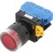 Comutator acţionat prin apăsare 22mm - 2 NO roşie