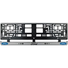 Set 2 bucati, suport numar inmatriculare argintiu Ford II