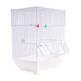 Colivie Patrata 39 x 30 x 23 cm, pentru pasari exotice, Alb, Ropet
