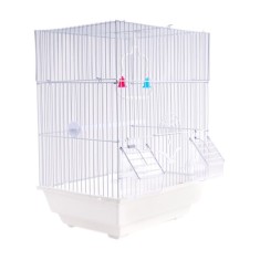 Colivie Patrata 39 x 30 x 23 cm, pentru pasari exotice, Alb, Ropet