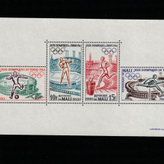 Mali 1964-Sport,J.O. Tokyo 1964,bloc 4 valori,dantelate,MNH,Mi.bl. 2