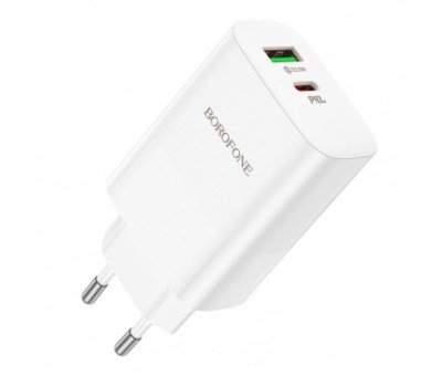 INCARCATOR retea Borofone &amp;quot;BN10&amp;quot; , Quick Charge 65W, 1 x USB, 1 x USB Type-C, alb &amp;quot;6974443388190&amp;quot; (timbru verde 0.18 lei) foto