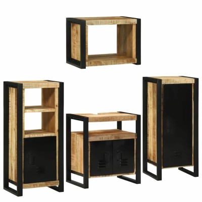 vidaXL Set de mobilier pentru baie 4 pcs Maro Lemn de mango solid 3305680 foto