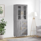 VidaXL Dulap &icirc;nalt, gri sonoma, 69,5x34x180 cm, lemn compozit