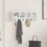 VidaXL Răcător de paltoane montat pe perete Alb 75 x 16 x 26 cm