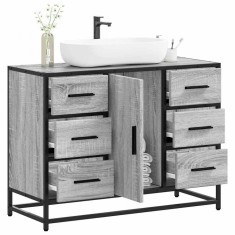 vidaXL Dulap chiuveta de baie, gri sonoma, 80x33x60 cm, lemn compozit 849282