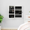 VidaXL Dulap de bijuterii cu oglindă și lumini LED, de perete, alb 353238