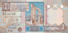 Bancnota Libia 1/4 Dinar (2002) - P62 UNC ( seria 5 ) foto