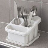 Uscator Tacamuri cu Bază din Plastic Alb 15x17x12.5cm, CMCLASS