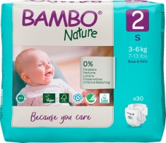 Scutece Ecolabel Nr. 2 pentru 3-6 kg, 30 bucati, Bambo Nature