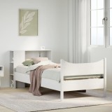 VidaXL Cadru pat fără saltea, alb, 90x190 cm, lemn masiv de pin