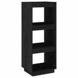Bibliotecă/Separator cameră negru 40x35x103 cm lemn masiv pin