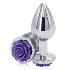 Dop Anal Rose Pleasure Small, Argintiu/Mov, Guilty Toys