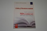 Limba si literatura romana -Teza cu subiect unic - Costache - Carstocea