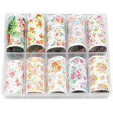 Cumpara ieftin Set Folii Transfer LUXORISE Flower Power, 10 buc, LUXORISE Nail Art