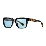 Asteroid GSM - Polarized Sunglasses (31246) - for Men, UV400, TR90, Flat-Top Shape, Vintage - Print / Blue