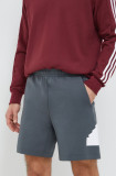 Adidas pantaloni scurți bărbați, culoarea gri IR9168