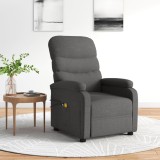 VidaXL Fotoliu de masaj electric rabatabil, gri &icirc;nchis, textil