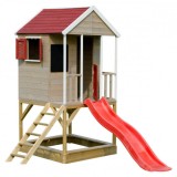 Casuta de gradina cu platforma, loc pentru nisip, tobogan, Summer Adventure House, Wendi Toys