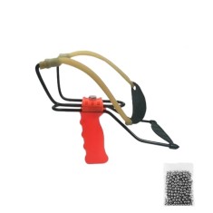 Set prastie profesionala metalica cu suport antebrat si 100 bile metalice 6 mm, DEPOX&reg;, 20 cm, portocaliu