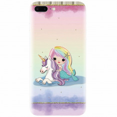 Husa silicon pentru Apple Iphone 8 Plus, Mermaid Unicorn Play