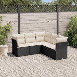 Cumpara ieftin Gossi set mobilier de gradina cu perne, 5 piese, negru, poliratan