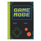 Carnet Notite, Game Mode, A6, File 40, Culoare Negru-verde, Copertă Moale, Riglă 13.5cm, Oem