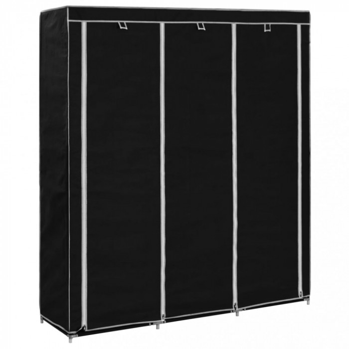 Dulap cu bare si compartimente, negru, 150x45x175 cm GartenMobel Dekor