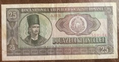 B11 19 - Bancnota foarte veche - Romania - 25 lei - emisiune 1966