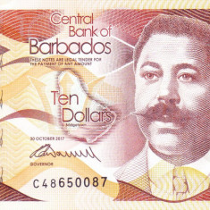 Bancnota Barbados 10 Dolari 2017 - P75b UNC