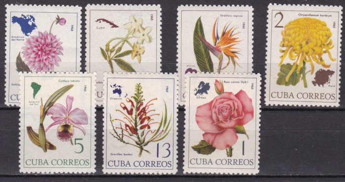 Cuba 1965 flori MI 1035-1041 MNH