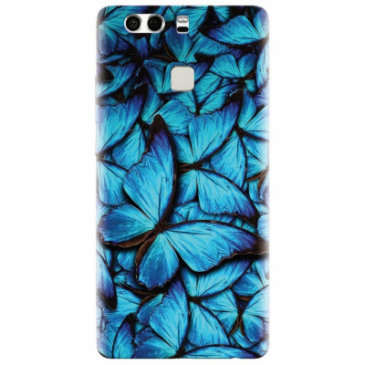 Husa silicon pentru Huawei P9 Plus, Blue Butterfly 101 foto