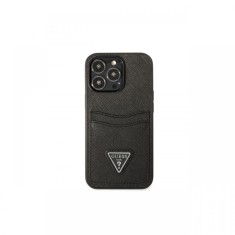 Husa iPhone 13 Pro Max Guess Saffiano Double Card Negru foto