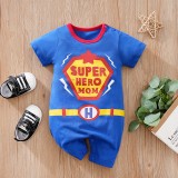 Salopeta pentru baietei - Super Hero (Marime Disponibila: 3-6 luni (Marimea 18, Superbaby