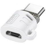 Adaptor Date si Incarcare microUSB - USB-C XO Design NB256G, Alb